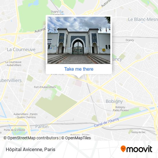 Mapa Hôpital Avicenne