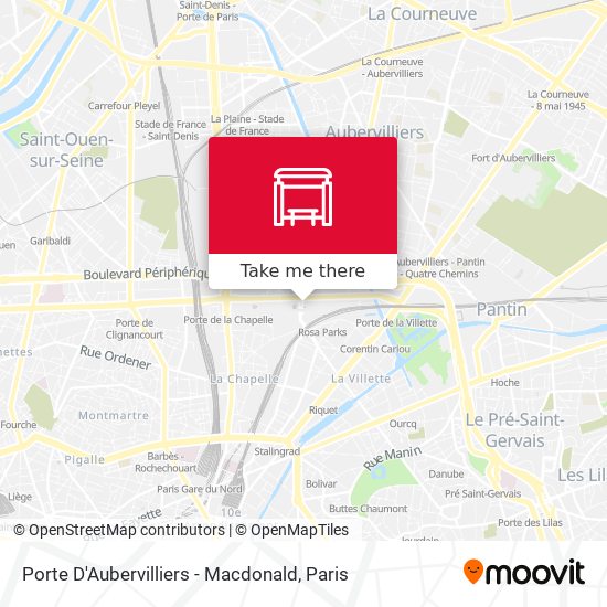 Mapa Porte D'Aubervilliers - Macdonald