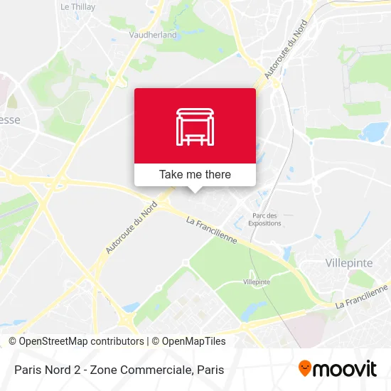 Paris Nord 2 - Zone Commerciale map