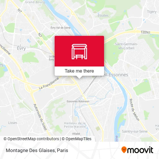 Montagne Des Glaises map