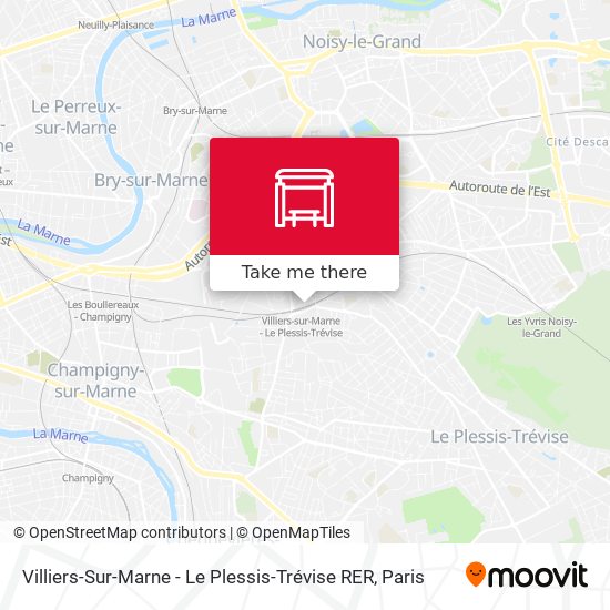 Villiers-Sur-Marne - Le Plessis-Trévise RER map