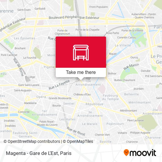 Magenta - Gare de L'Est map