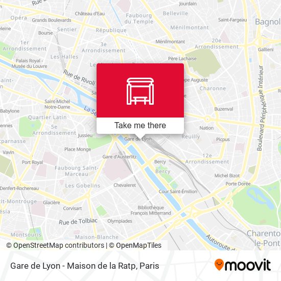 Mapa Gare de Lyon - Maison de la Ratp