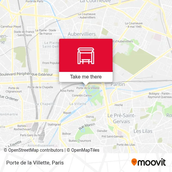 Porte de la Villette map