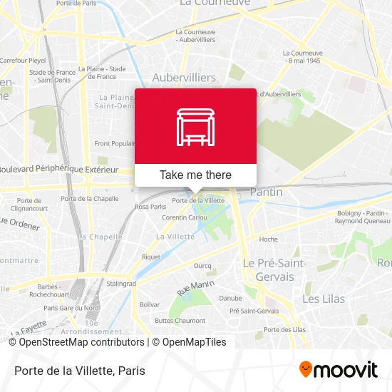 Porte de la Villette map
