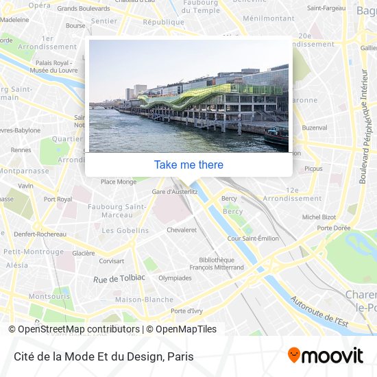 Mapa Cité de la Mode Et du Design