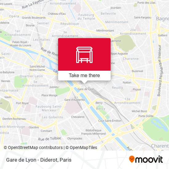 Mapa Gare de Lyon - Diderot