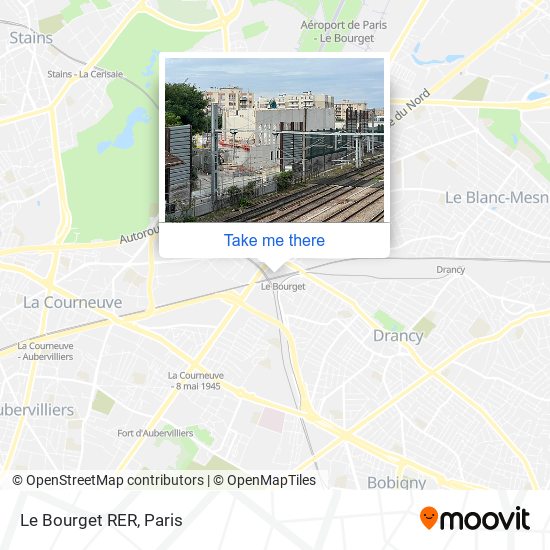 Le Bourget RER map