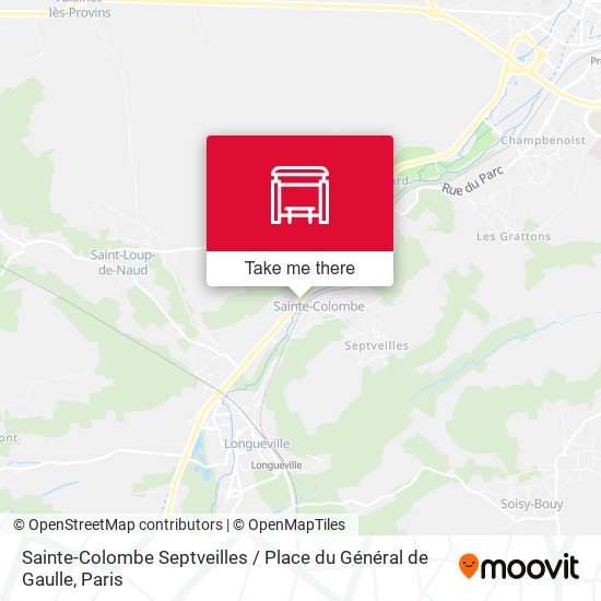 Mapa Sainte-Colombe Septveilles / Place du Général de Gaulle