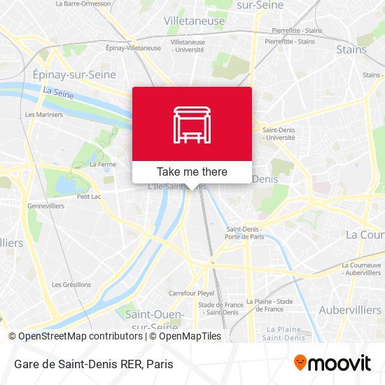 Gare de Saint-Denis RER map
