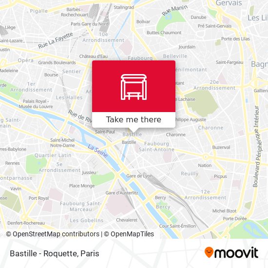 Mapa Bastille - Roquette