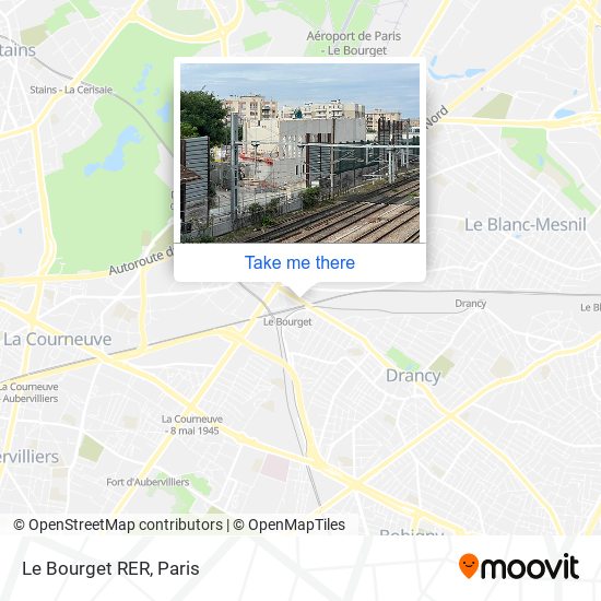 Mapa Le Bourget RER