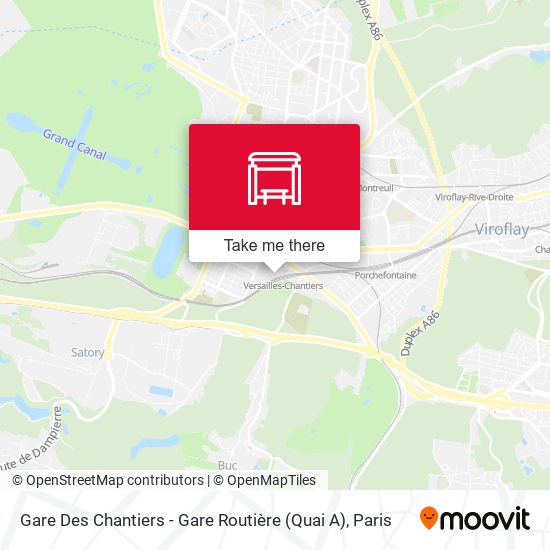 Mapa Gare Des Chantiers - Gare Routière (Quai A)