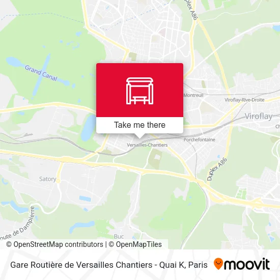 Gare Routière de Versailles Chantiers - Quai K map