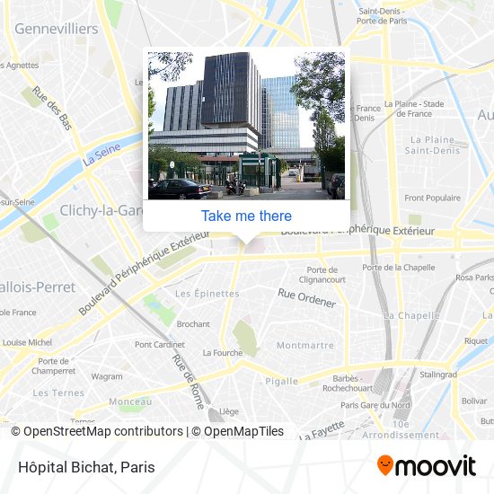 Hôpital Bichat map