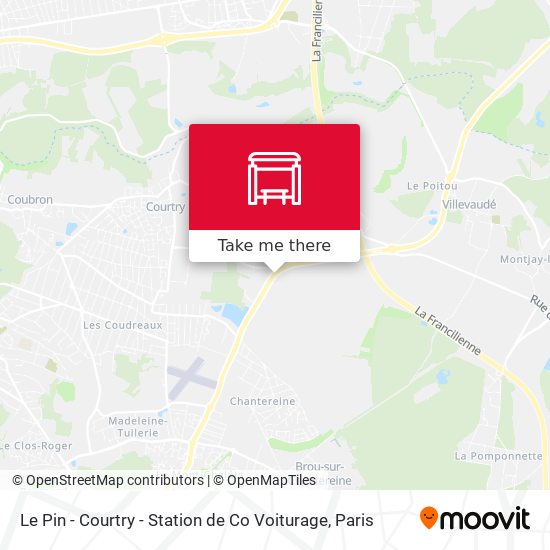 Le Pin - Courtry - Station de Co Voiturage map