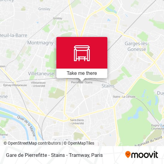 Gare de Pierrefitte - Stains - Tramway map