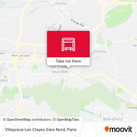 Villepreux-Les Clayes Gare Nord map