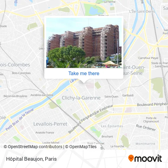 Hôpital Beaujon map