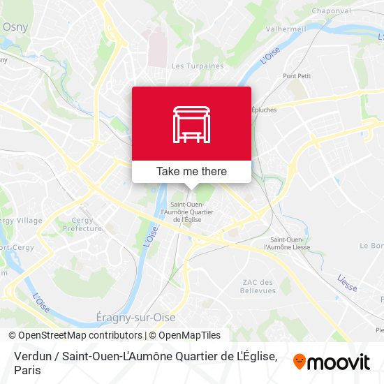 Mapa Verdun / Saint-Ouen-L'Aumône Quartier de L'Église