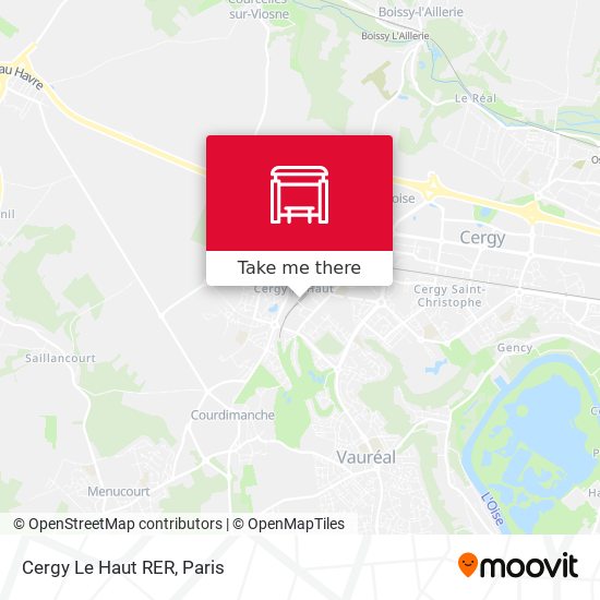 Cergy Le Haut RER map