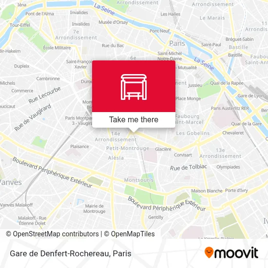 Gare de Denfert-Rochereau map