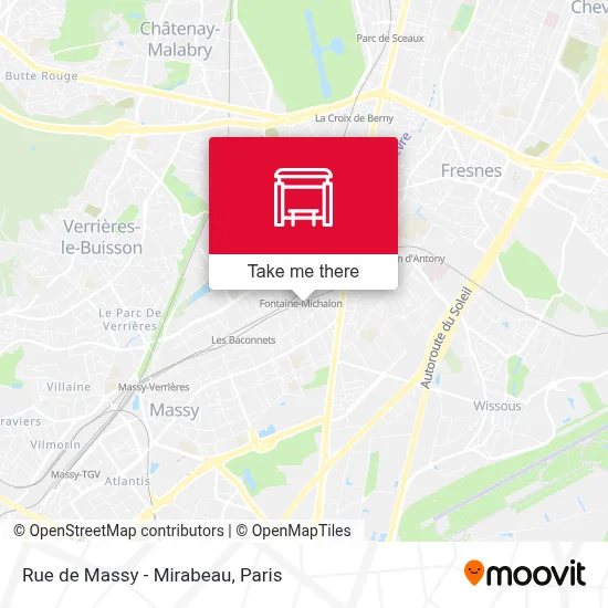 Rue de Massy - Mirabeau map