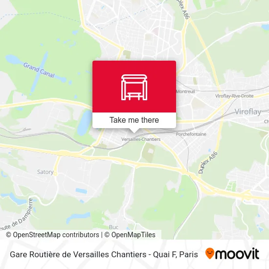 Gare Routière de Versailles Chantiers - Quai F map