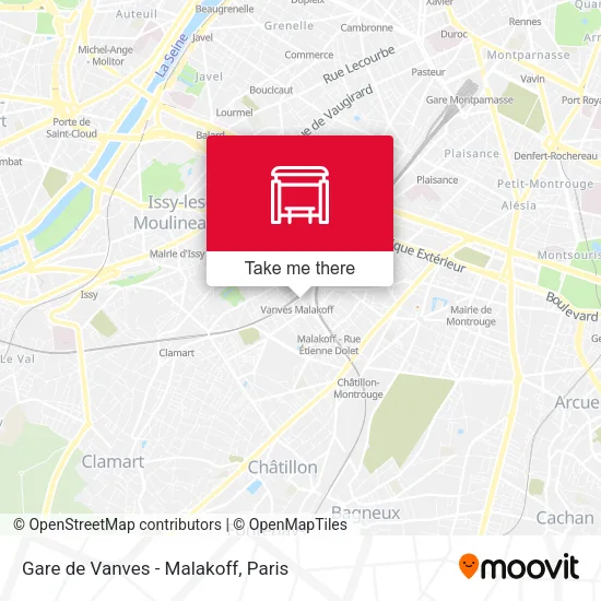 Gare de Vanves - Malakoff map
