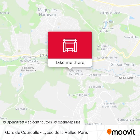 Mapa Gare de Courcelle - Lycée de la Vallée