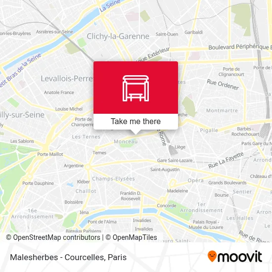 Malesherbes - Courcelles map