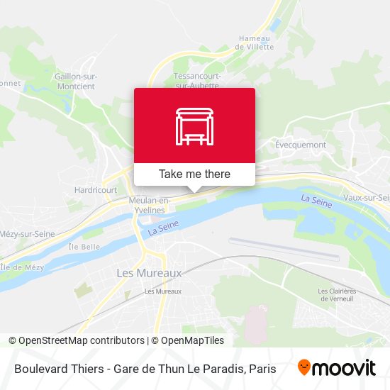 Mapa Boulevard Thiers - Gare de Thun Le Paradis