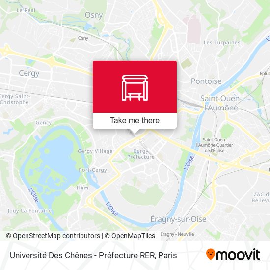 Université Des Chênes - Préfecture RER map