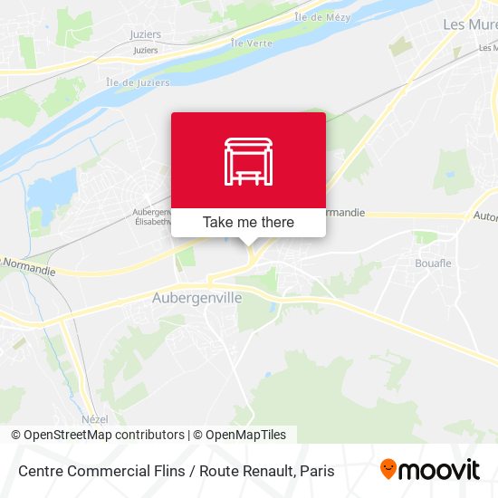 Mapa Centre Commercial Flins / Route Renault