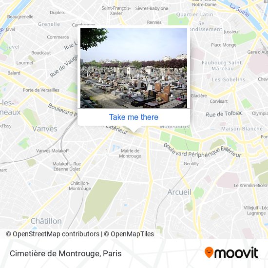 Mapa Cimetière de Montrouge