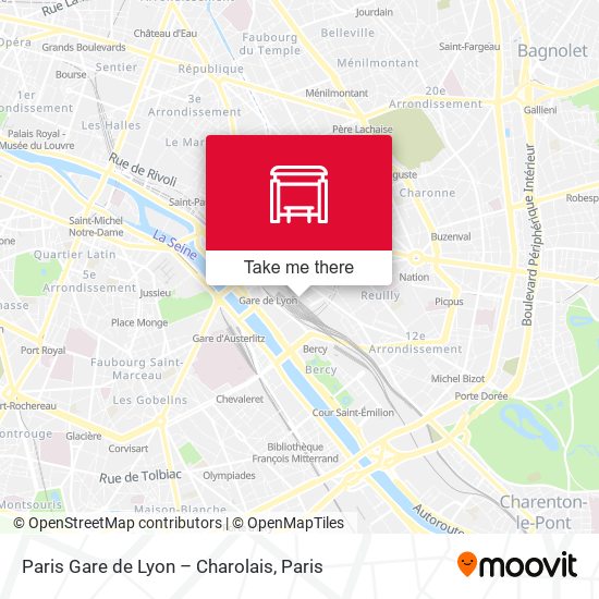 Mapa Paris Gare de Lyon – Charolais