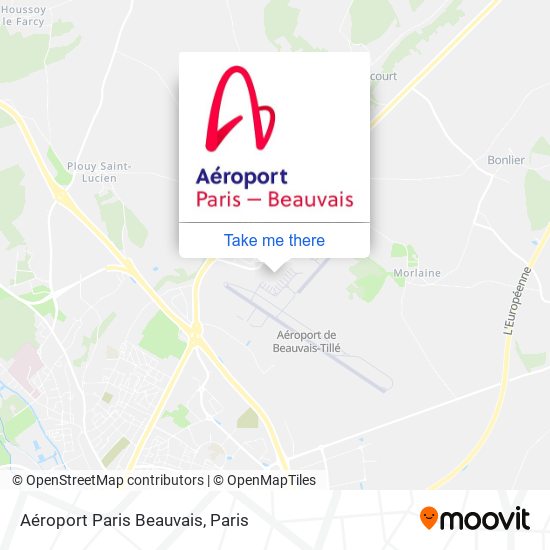 Aéroport Paris Beauvais map