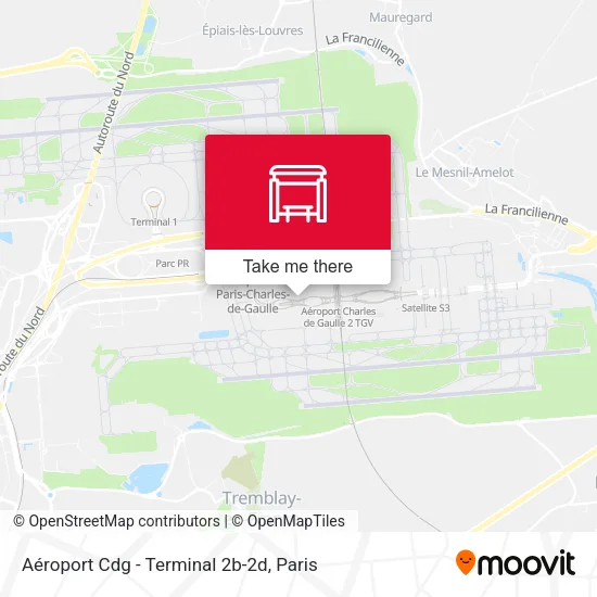 Aéroport Cdg - Terminal 2b-2d map