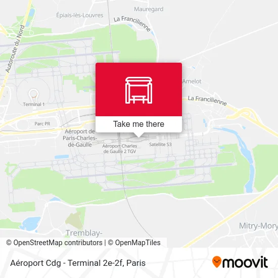 Aéroport Cdg - Terminal 2e-2f map