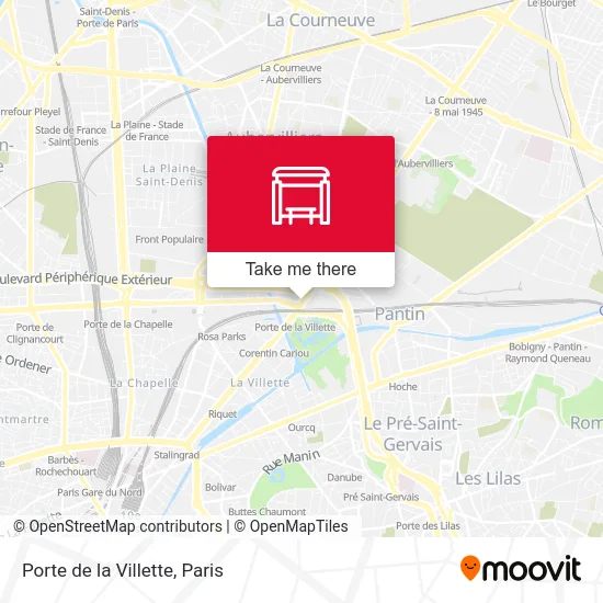 Porte de la Villette map