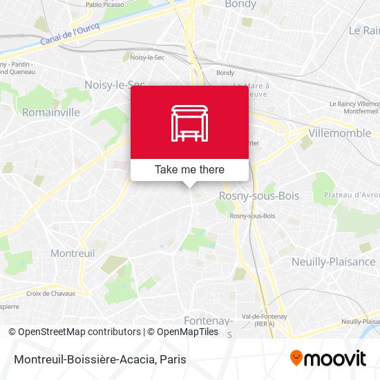 Montreuil-Boissière-Acacia map