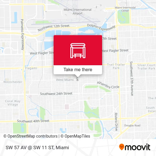 SW 57 AV @ SW 11 ST map