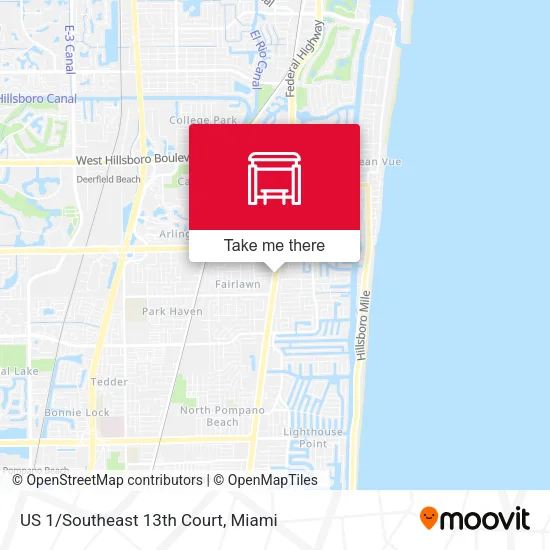 US 1/Southeast 13th Court map