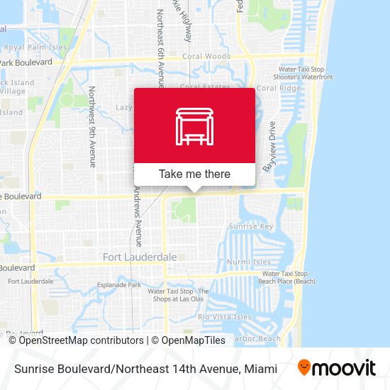 Sunrise Boulevard / Northeast 14th Avenue map