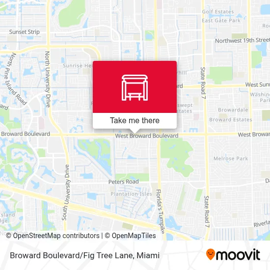 Broward Boulevard / Fig Tree Lane map