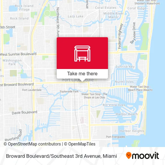 Mapa de Broward Boulevard / Southeast 3rd Avenue