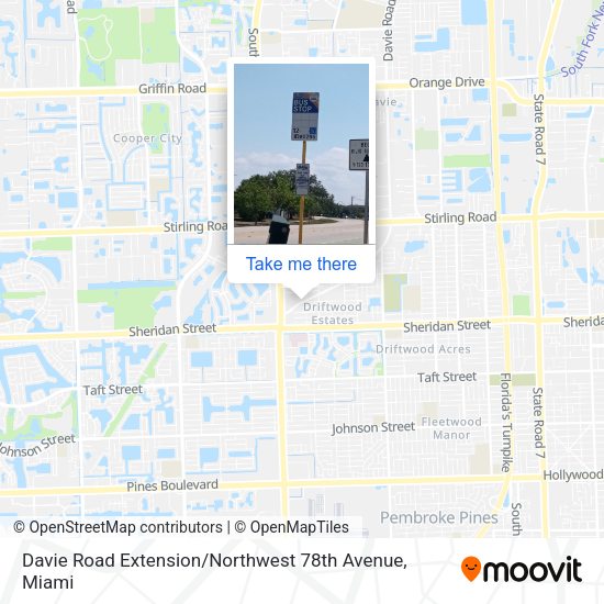 Mapa de Davie Road Extension / Northwest 78th Avenue