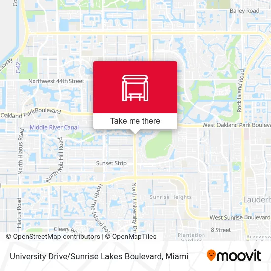 University Drive / Sunrise Lakes Boulevard map