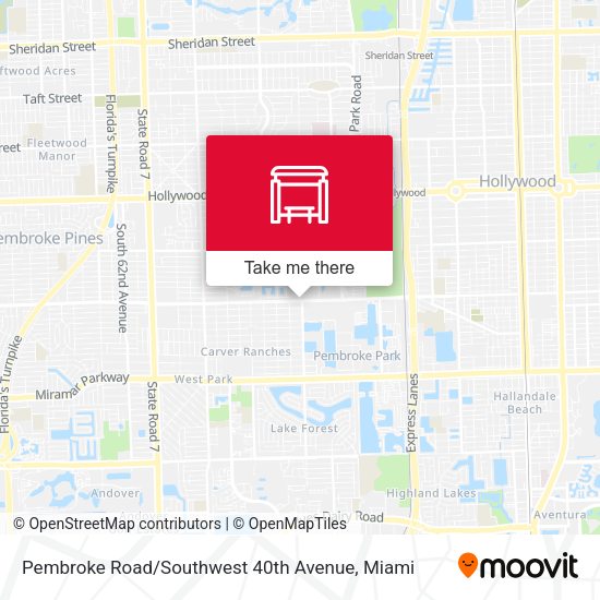 Mapa de Pembroke Road / Southwest 40th Avenue