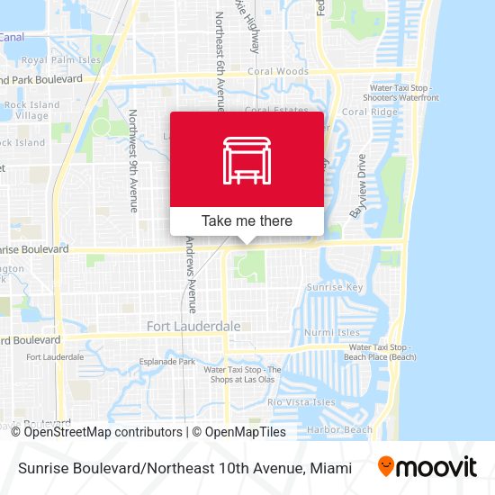 Mapa de Sunrise Boulevard / Northeast 10th Avenue